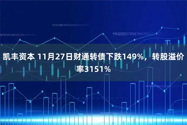 凯丰资本 11月27日财通转债下跌149%，转股溢价率3151%